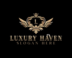 Luxury Crown Wings logo design