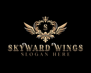 Luxury Crown Wings logo design