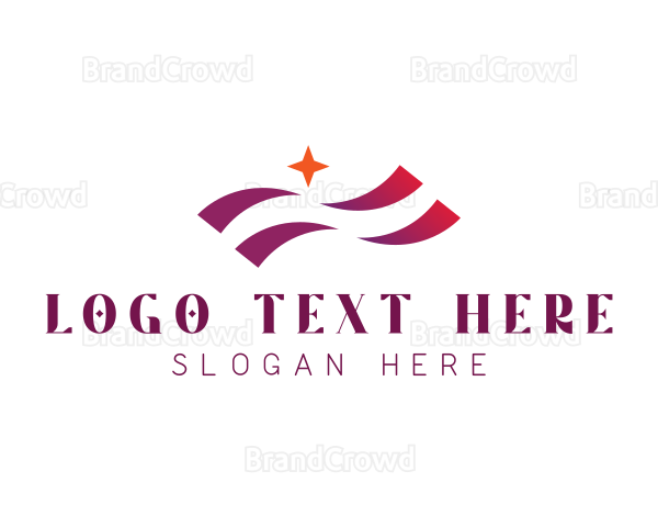 Waving Stripes Star Corporate Logo