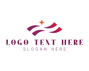 Waving Stripes Star Corporate logo design