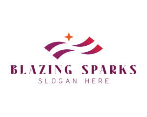 Waving Stripes Star Corporate logo design