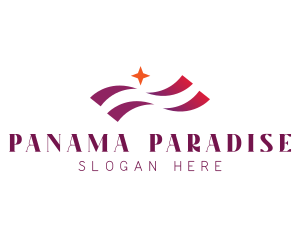 Waving Stripes Star Corporate logo design