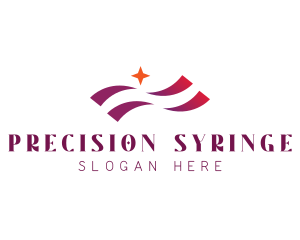 Waving Stripes Star Corporate logo design