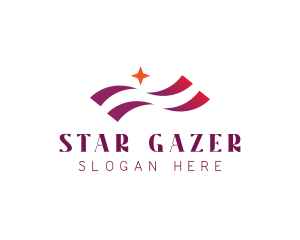 Waving Stripes Star Corporate logo design