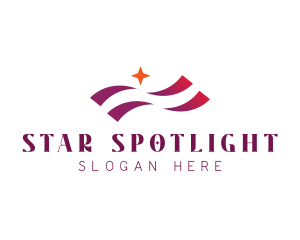 Waving Stripes Star Corporate logo design