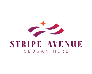 Waving Stripes Star Corporate logo design