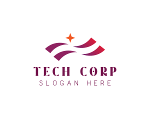 Corporation - Waving Stripes Star Corporate logo design