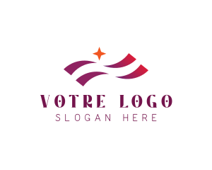 Pr - Waving Stripes Star Corporate logo design