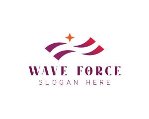 Waving Stripes Star Corporate logo design