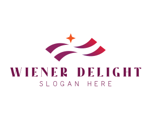 Waving Stripes Star Corporate logo design