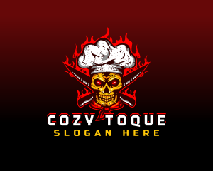 Toque - Skull Toque Knife logo design