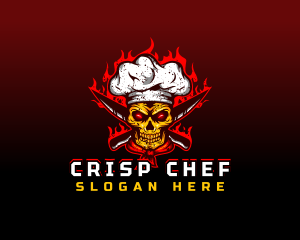 Skull Toque Knife logo design