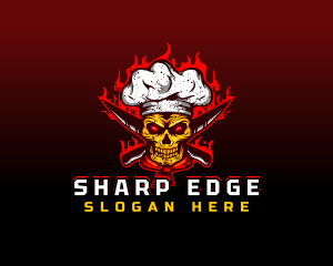 Knife - Skull Toque Knife logo design