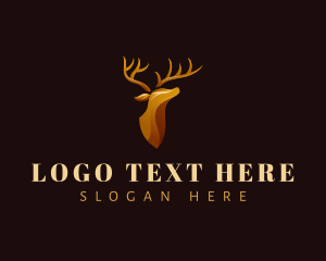 Buck - Deer Stag Horn logo design