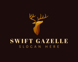 Gazelle - Deer Stag Horn logo design
