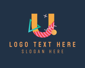 Fun - Pop Art Letter U logo design