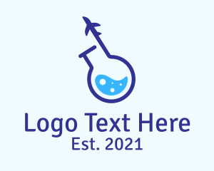 Transport System - Airplane Laboratory Flask logo design