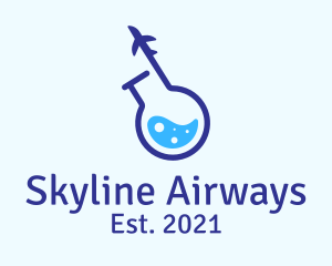 Airplane Laboratory Flask logo design