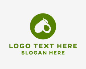 Organic - Green Avocado Circle logo design