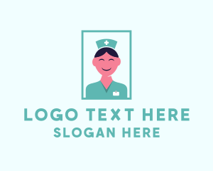 Hospital Worker - Happy Medical Nurse logo design