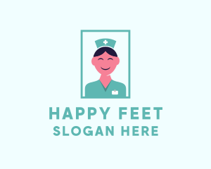 Happy Medical Nurse logo design