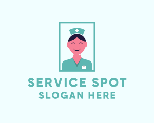 Attendant - Happy Medical Nurse logo design