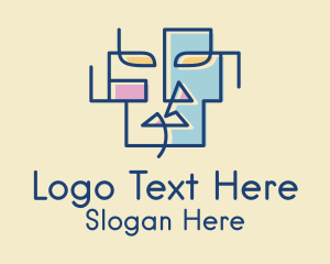 Stylistic - Geometric Face Art logo design