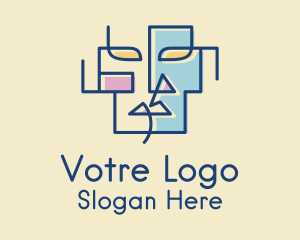 Multicolor - Geometric Face Art logo design