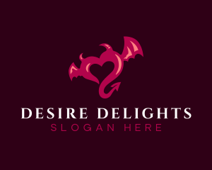 Temptation - Naughty Devil Heart logo design