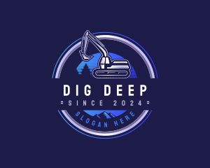 Excavator Mining Digger logo design