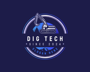 Excavator Mining Digger logo design
