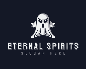 Scary Ghost Halloween logo design