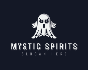 Scary Ghost Halloween logo design