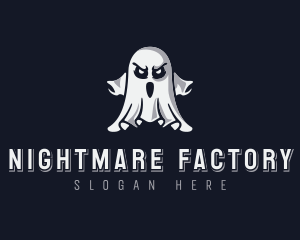 Scary Ghost Halloween logo design