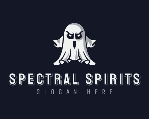 Scary Ghost Halloween logo design