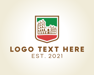 Italy - Colosseum Italy Flag logo design