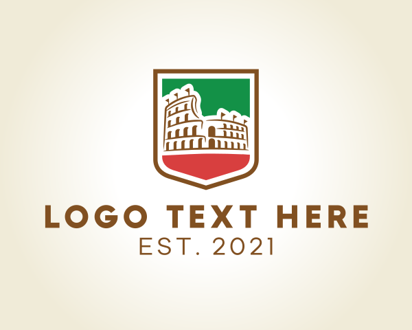 Travelling - Colosseum Italy Flag logo design