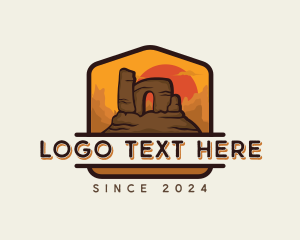 Rock - Desert Trekking Adventure logo design