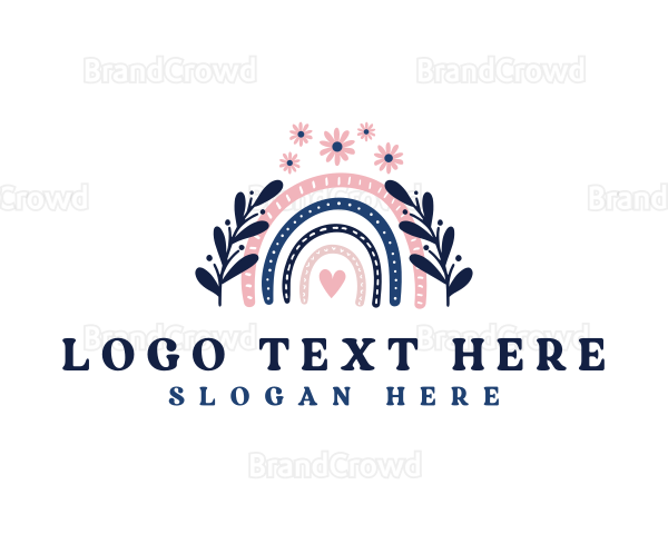 Floral Scandinavian Rainbow Logo