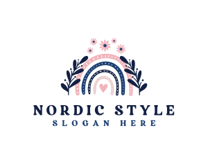 Floral Scandinavian Rainbow logo design