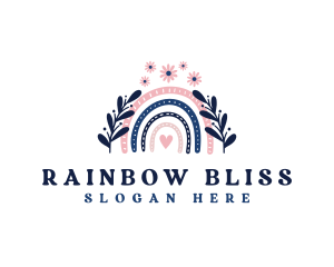 Floral Scandinavian Rainbow logo design