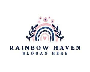 Floral Scandinavian Rainbow logo design