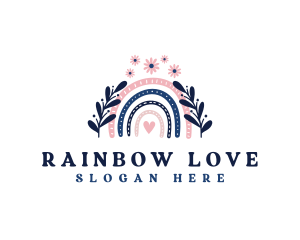 Floral Scandinavian Rainbow logo design