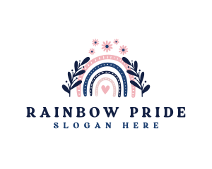 Floral Scandinavian Rainbow logo design