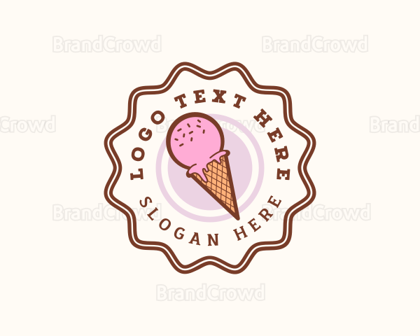 Ice Cream Cone Dessert Logo