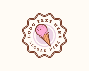 Sundae - Ice Cream Cone Dessert logo design