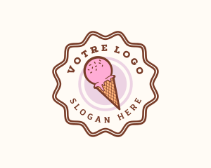 Ice Cream Cone Dessert Logo