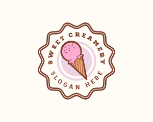 Ice Cream Cone Dessert logo design