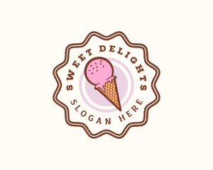 Ice Cream Cone Dessert logo design