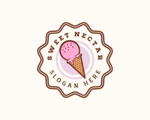 Ice Cream Cone Dessert logo design